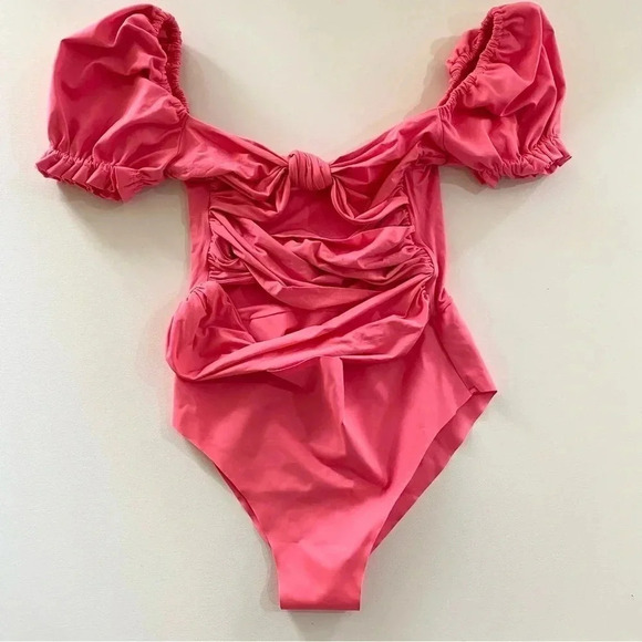 New Agua Bendita Free People Oria Dust One Piece Swim Bathing Suit Hot Pink - Picture 5 of 10